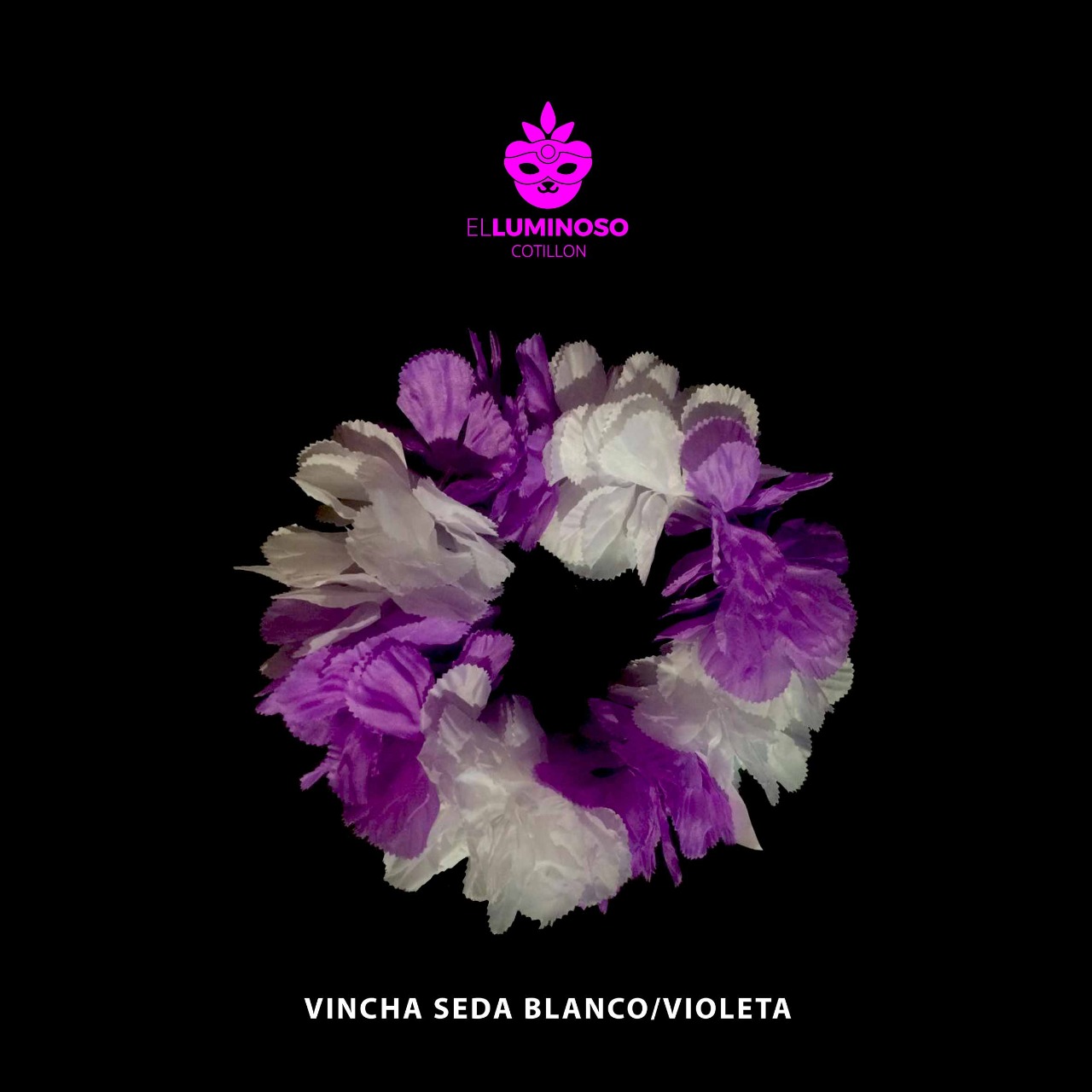VINCHA SEDA FT COMBINADA BLANCA Y VIOLETA