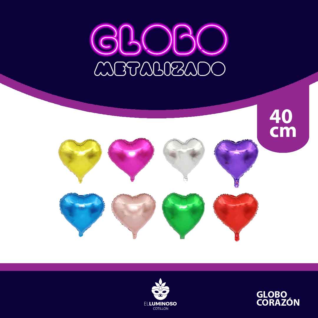 GLOBO METALIZADO CORAZON 45 CM