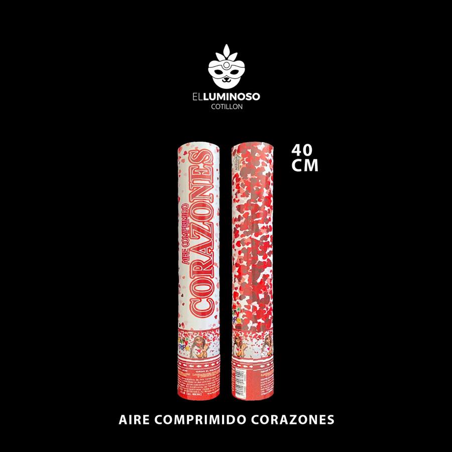 LANZA PAPELES CORAZONES ROJOS 40CM