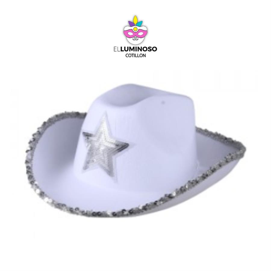 GORRO COWBOY SHERIFF BLANCO ESTRELLA GO189