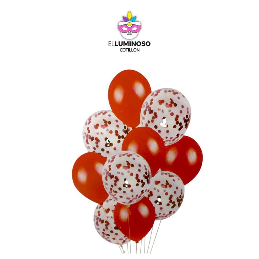 KIT 10 GLOBOS ROJO