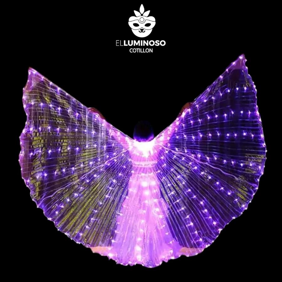 ALAS LED TALLE GRANDE ROSA 145CM