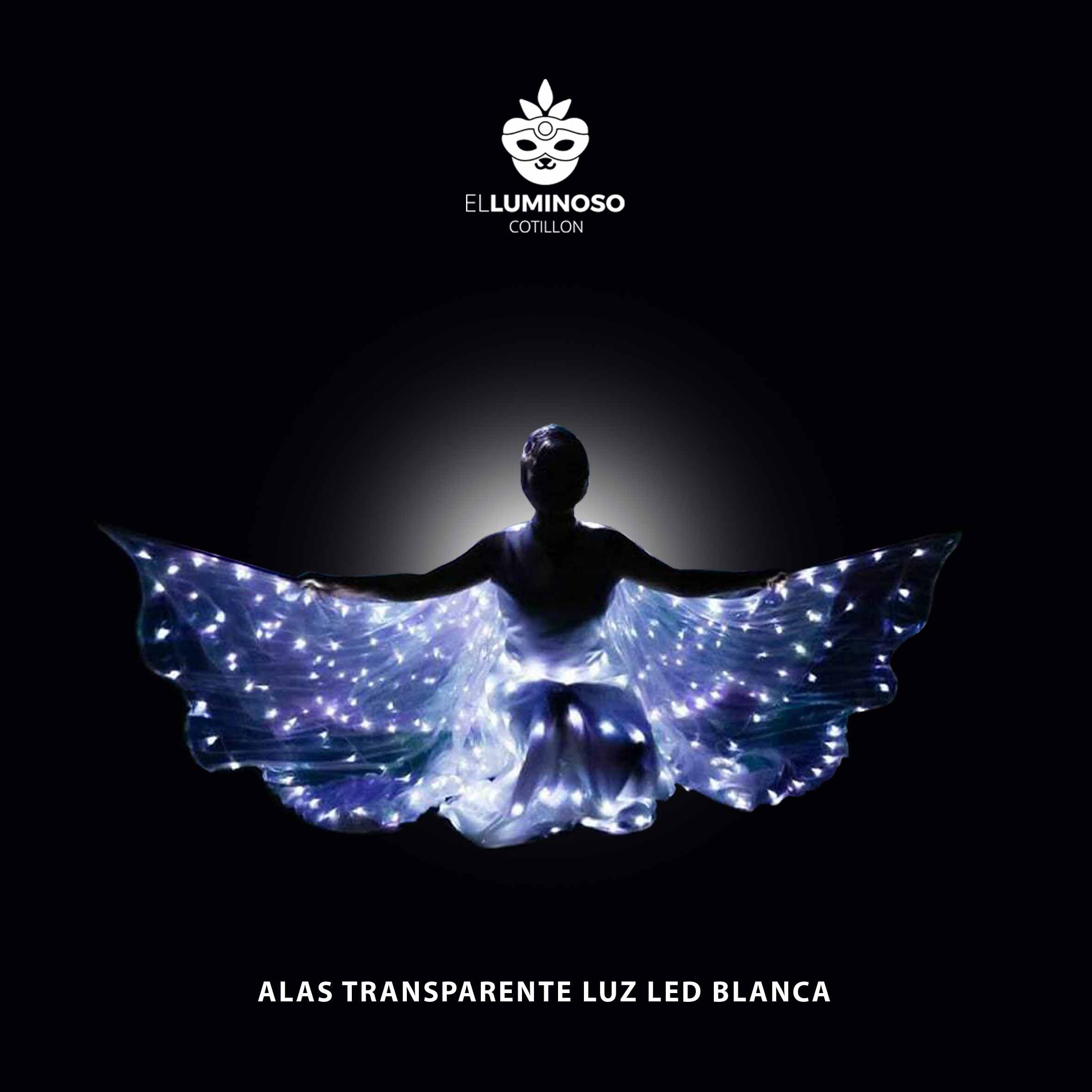 ALAS LED TALLE GRANDE BLANCA 145CM