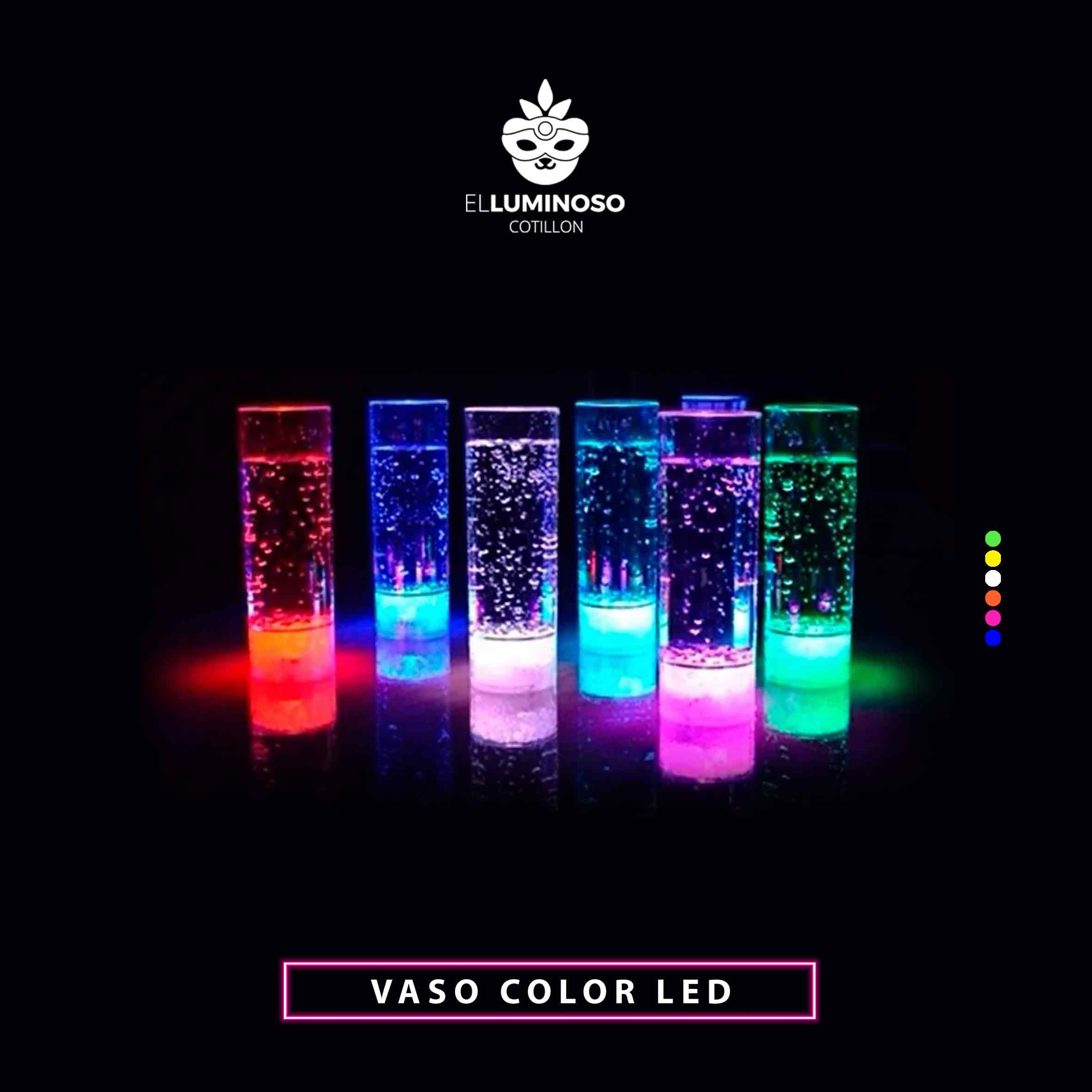 VASO TRAGO LARGO LED X6