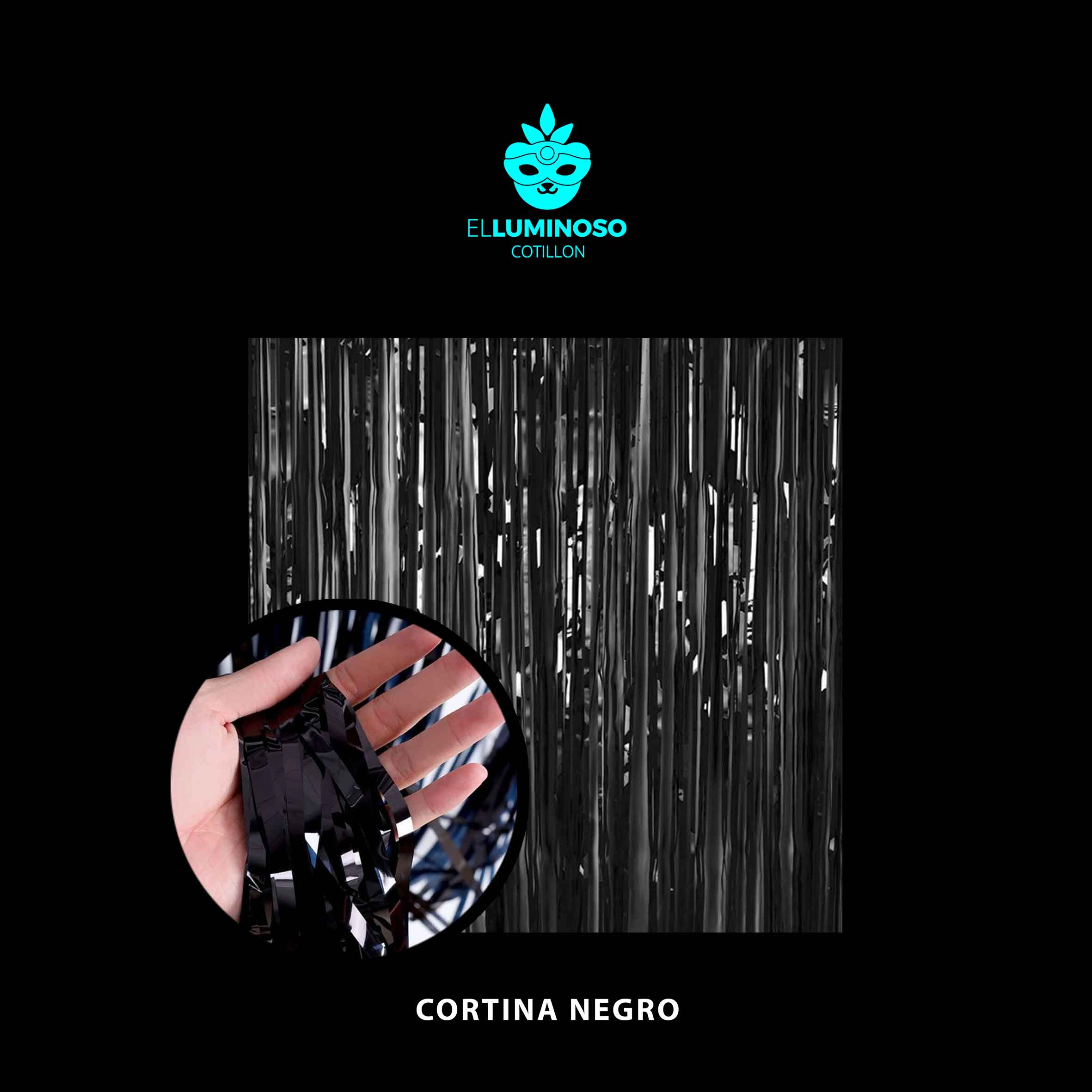 CORTINA METALIZADA NEGRA