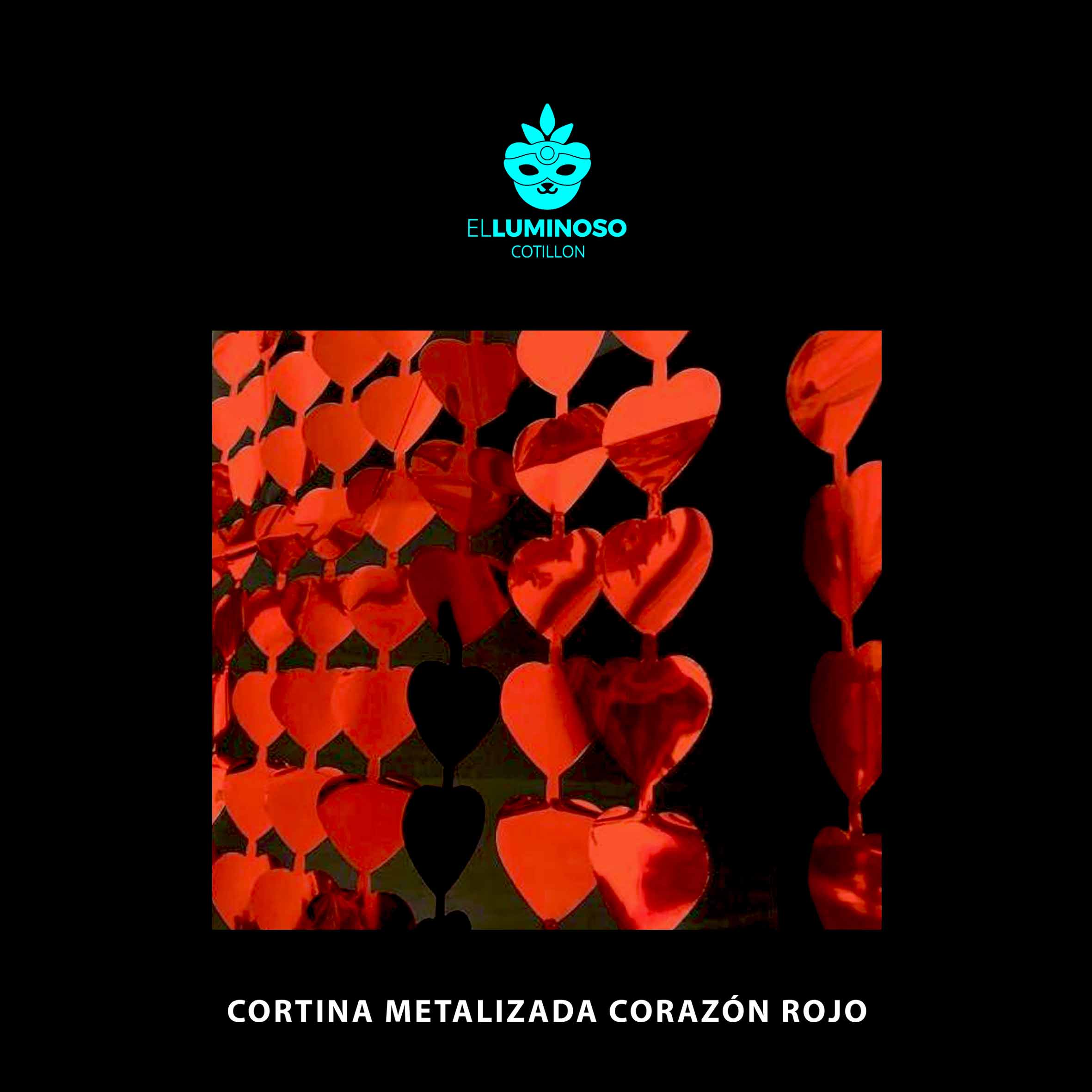 CORTINA METAL CORAZON ROJO