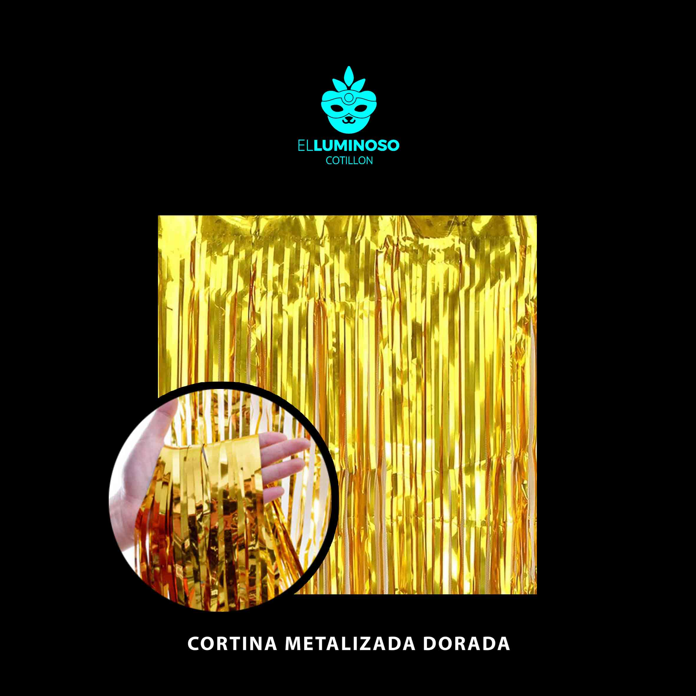 CORTINA METALIZADA DORADA
