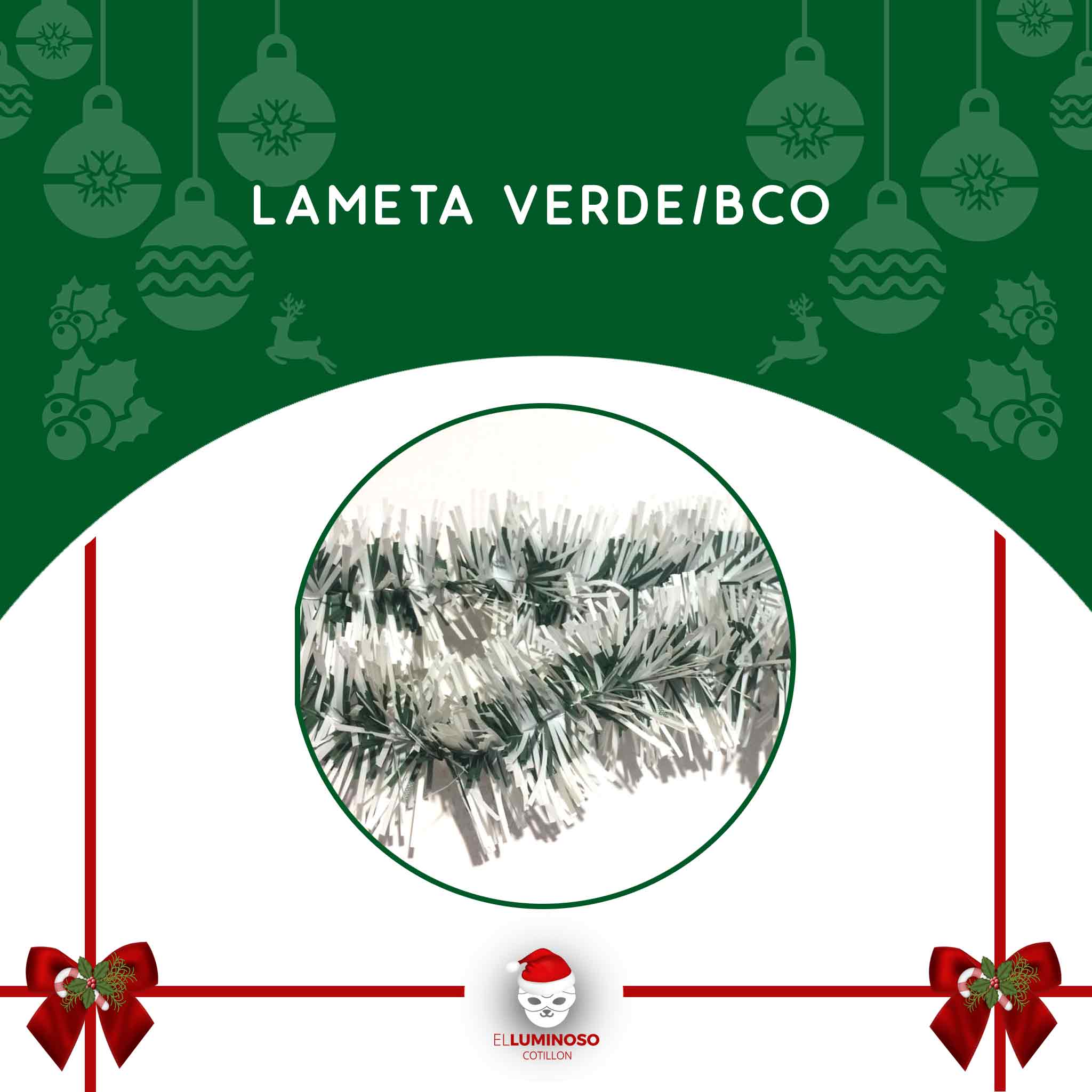 LAMETA VERDE Y BLANCO