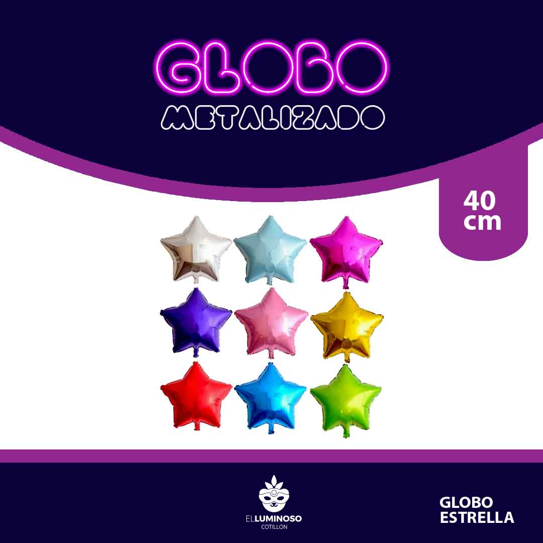GLOBO METALIZADO ESTRELLA 45 CM x1