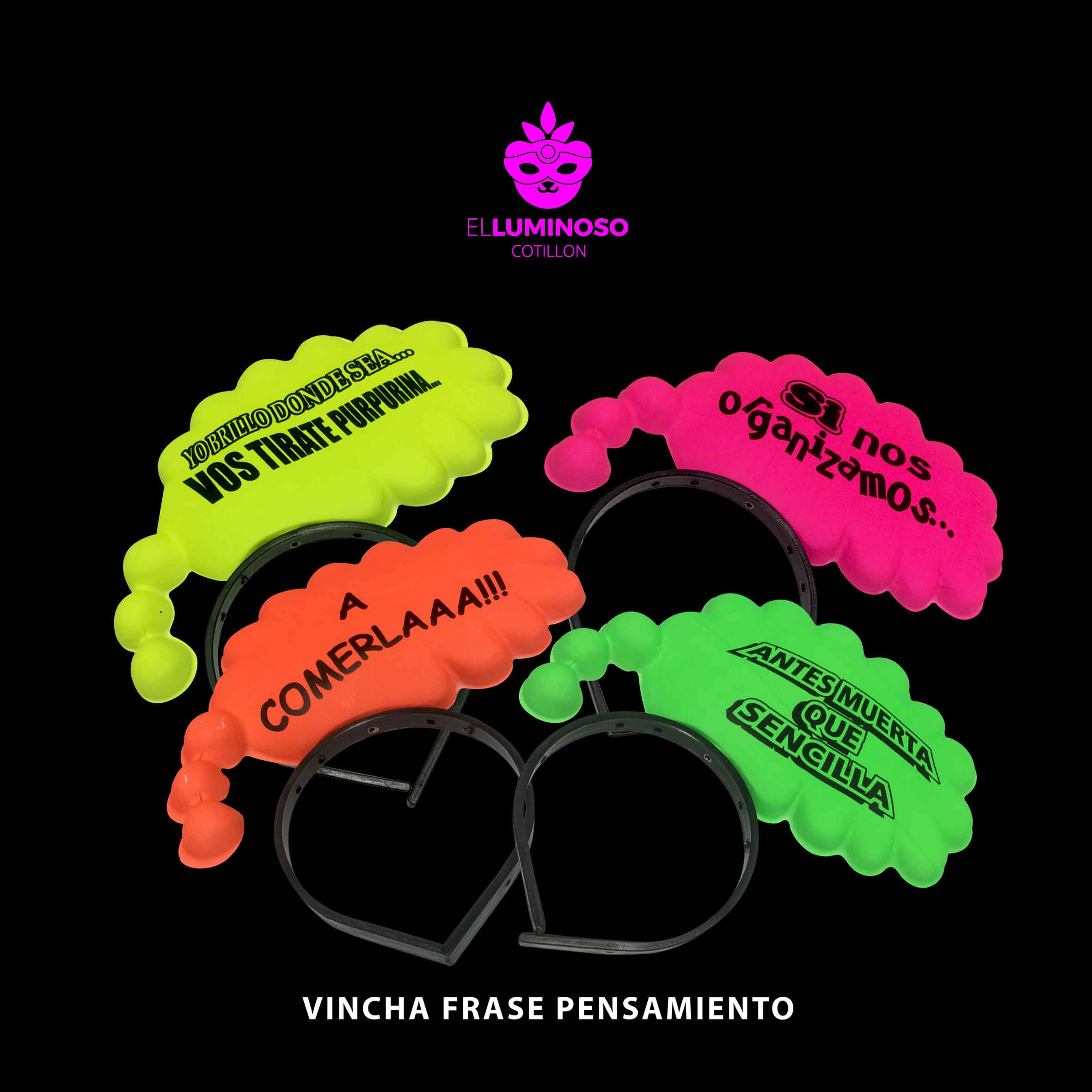 VINCHA FRASE PENSAMIENTO X6 TP