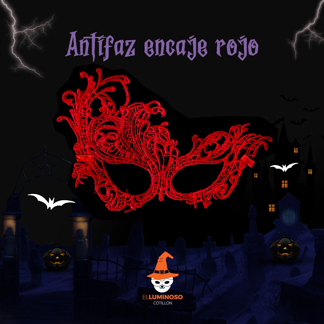 ANTIFAZ ENCAJE ROJO