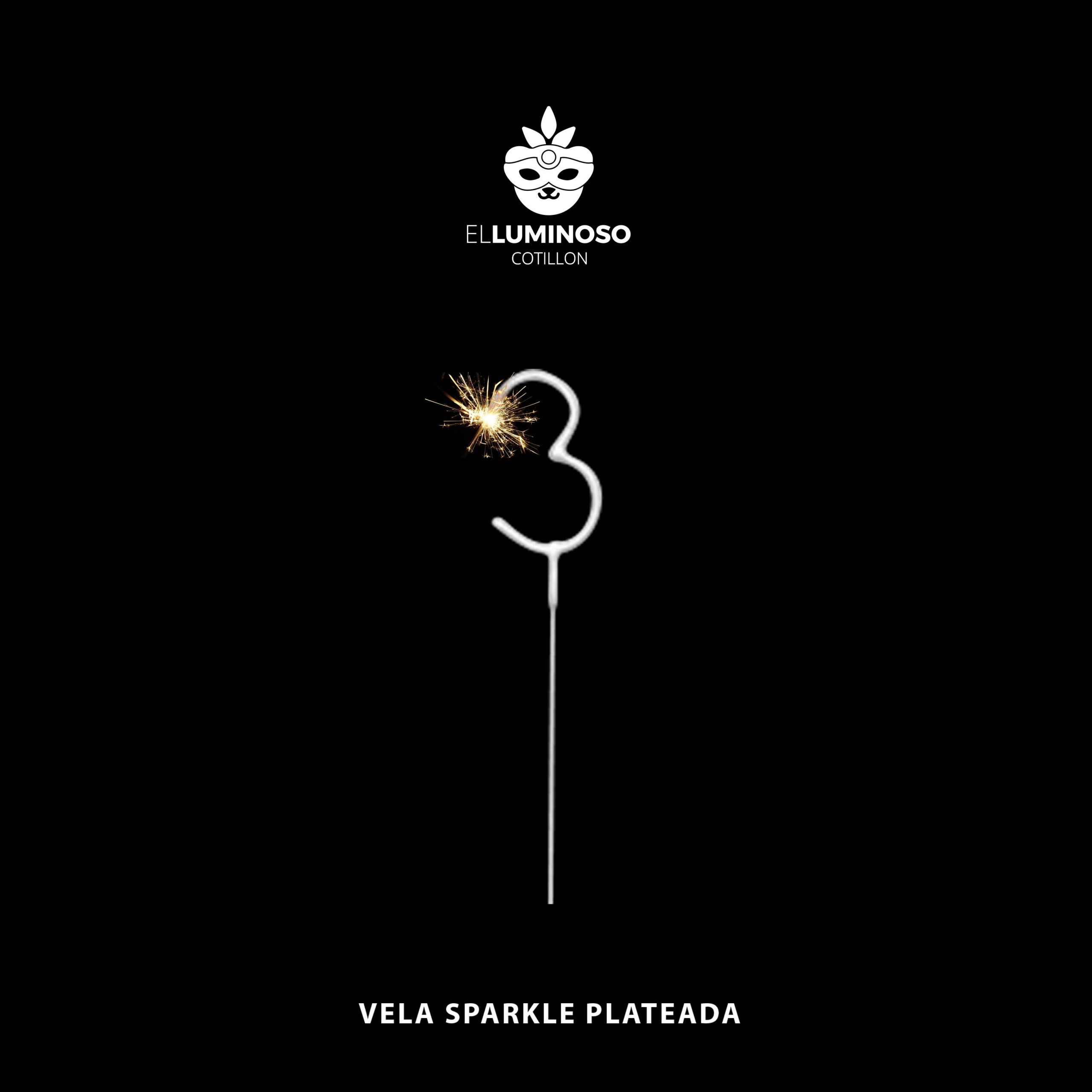 VELA SPARKLE PLATEADA 3