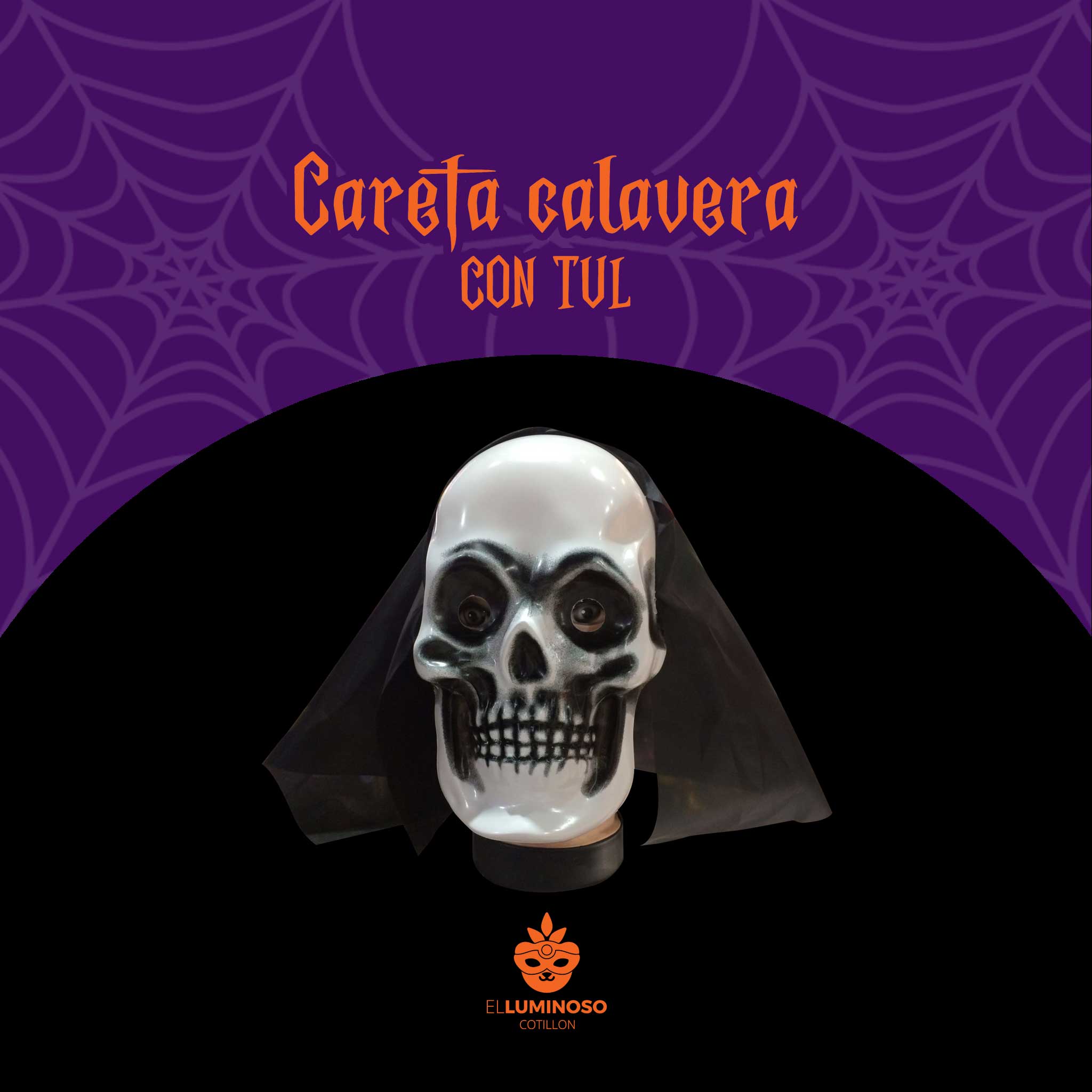 CARETA CALAVERA CON TUL