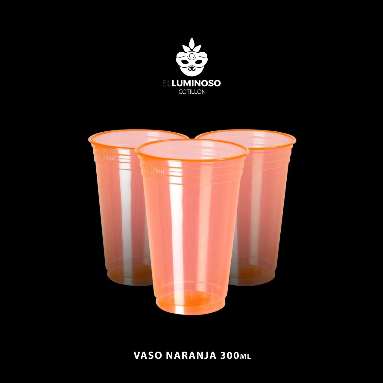 VASO COPOBRAS NARANJA FLUO 300ML X25
