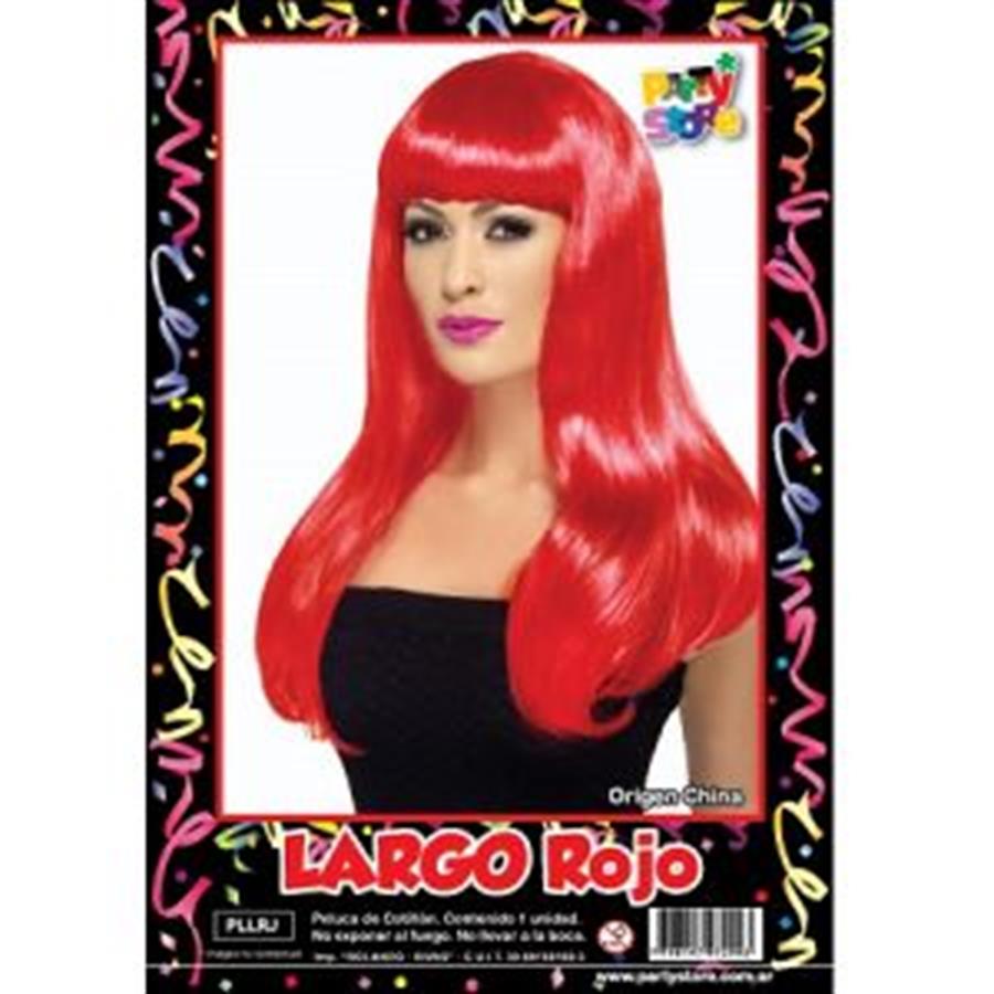 PELUCA LARGO ROJO PLLRJ