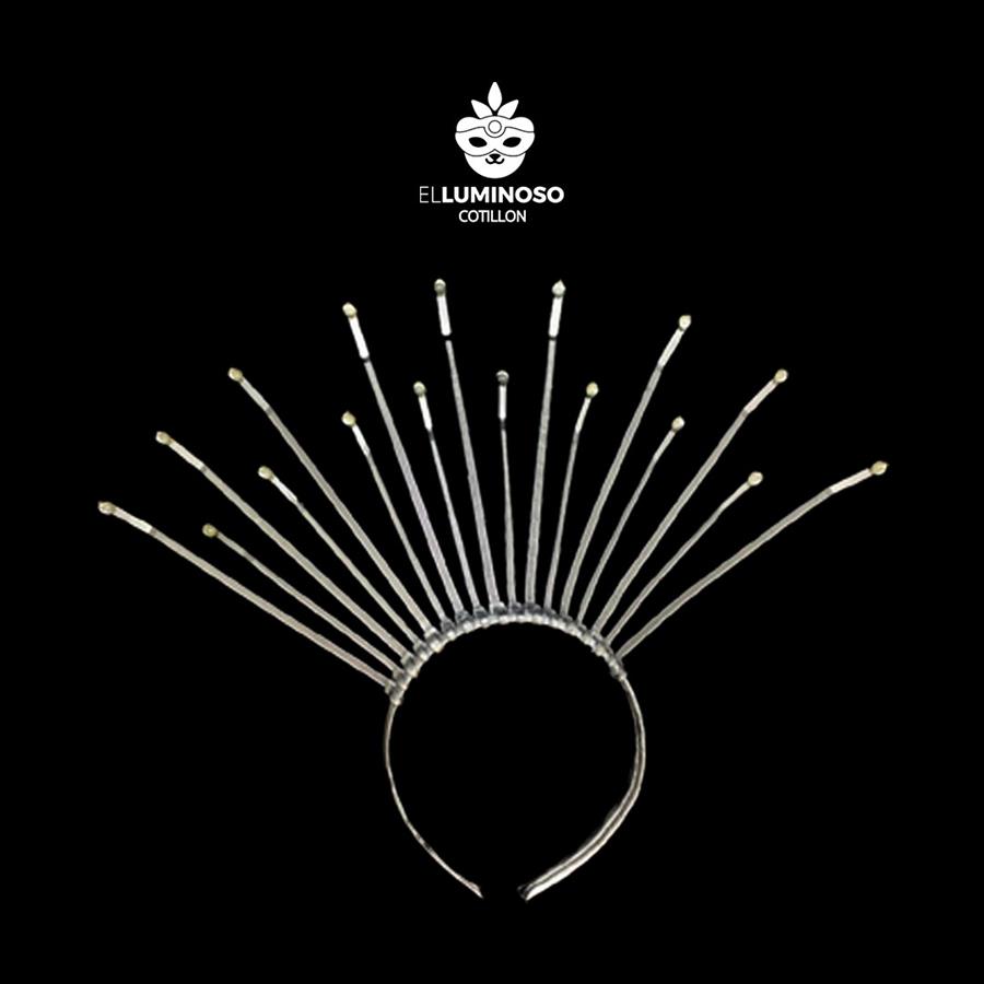 VINCHA DELUJO PINCHOS PLATEADO