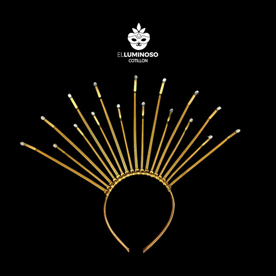 VINCHA DELUJO PINCHOS DORADO