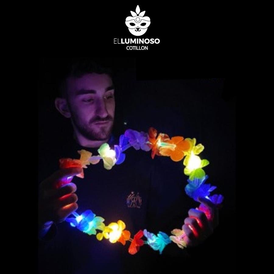 COLLAR HAW FLORES LED MULTICOLOR X10