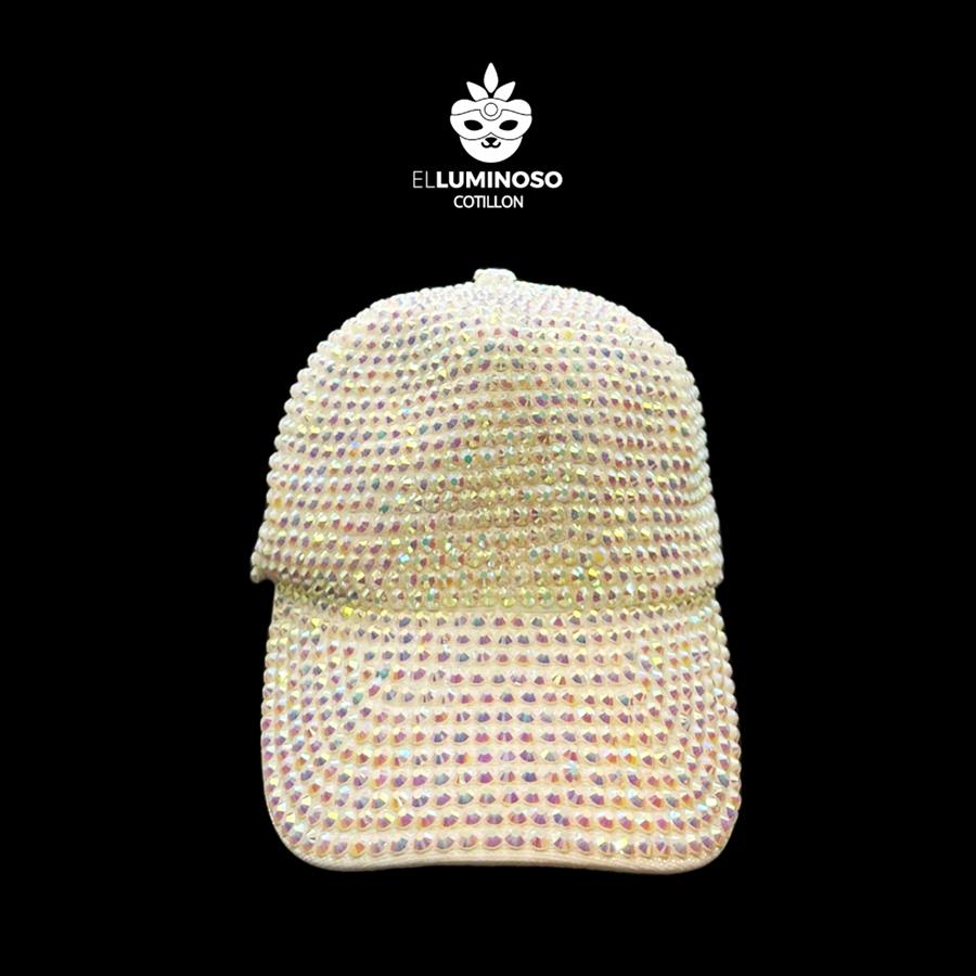 GORRA VISERA STRASS BLANCA MM207-02B