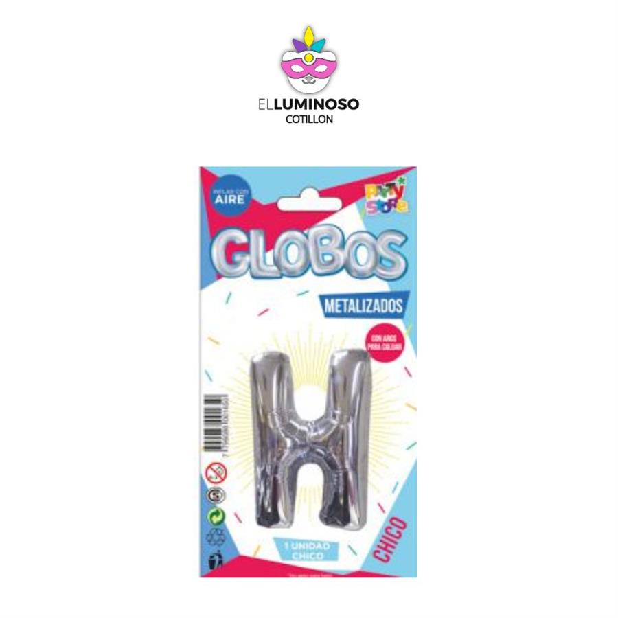 GLOBO CHICO 40CM PLATEADO LETRA H