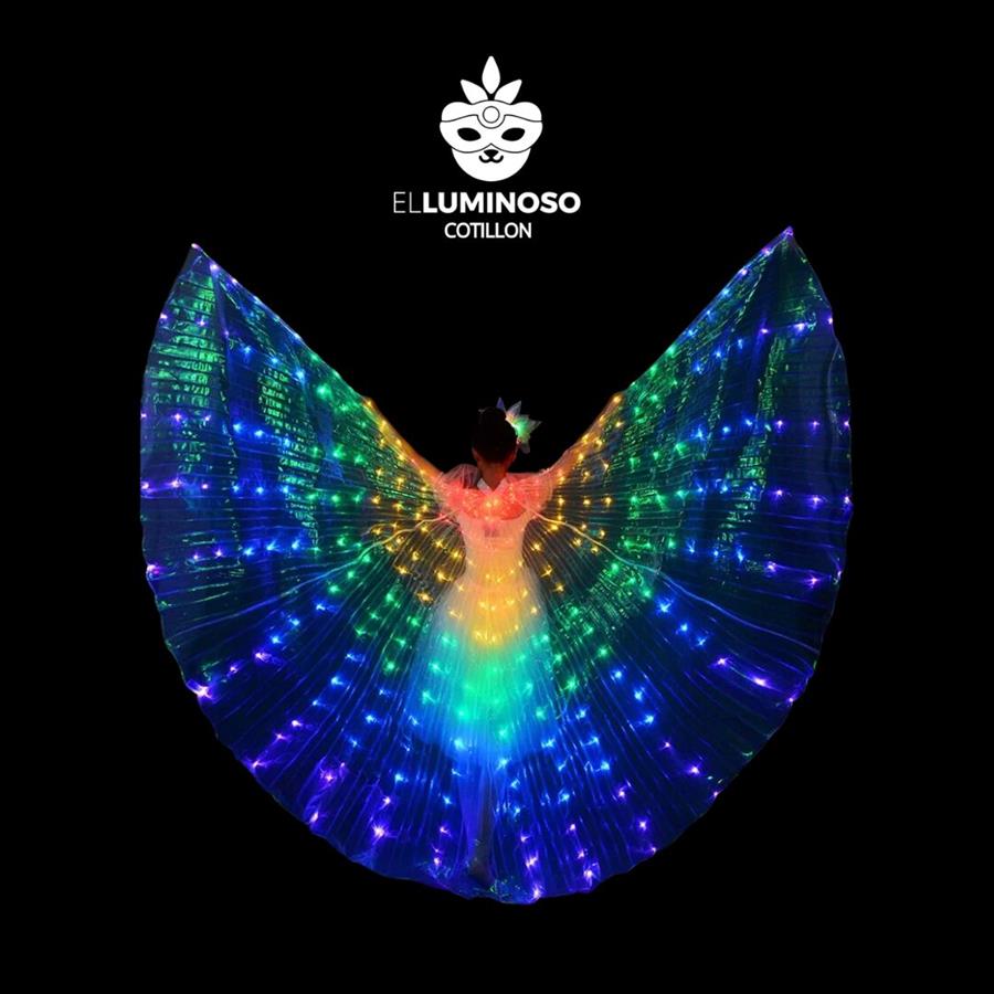 ALAS LED TALLE GRANDE MULTICOLOR 145CM