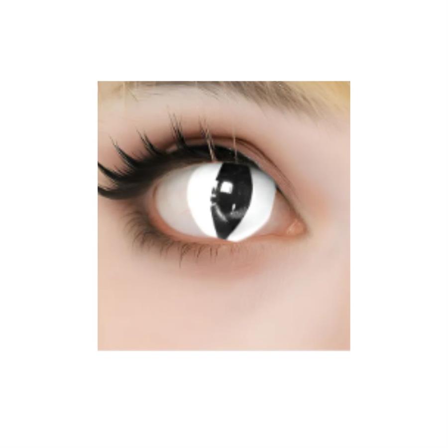 LENTES DE CONTACTO OJO DE GATO BCO/NEG ECO