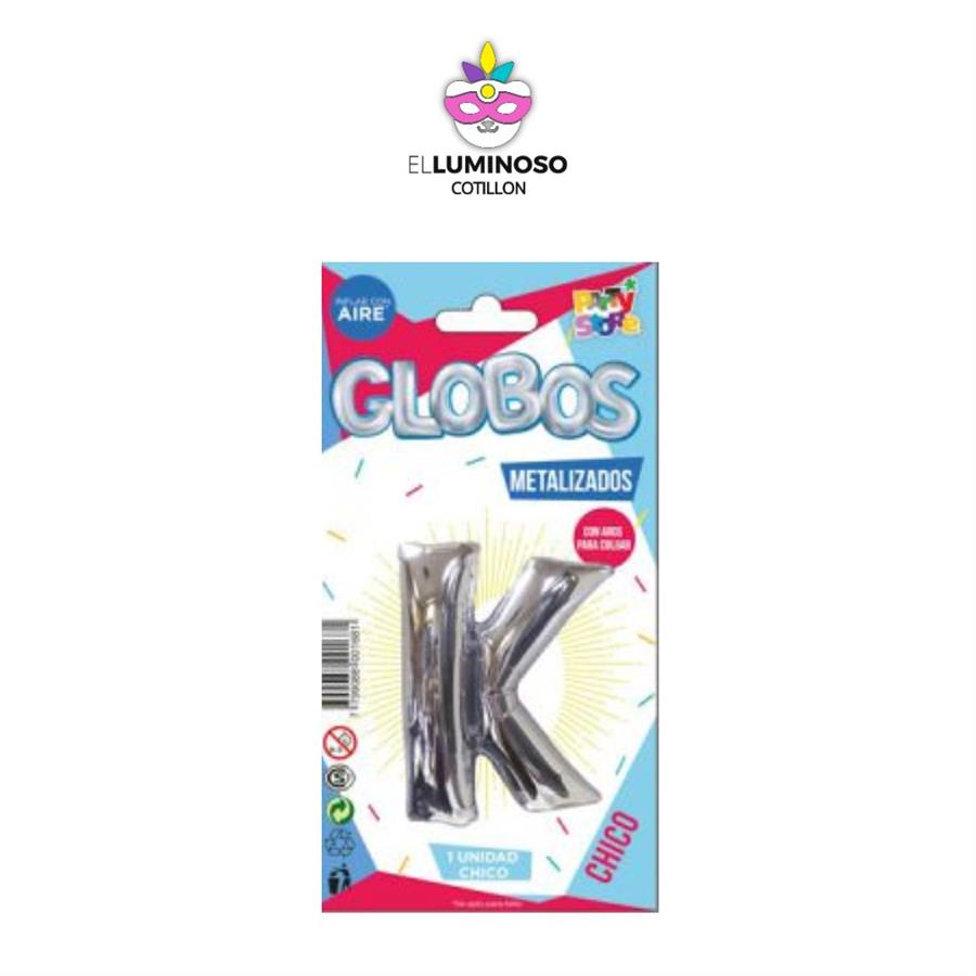 GLOBO CHICO 40CM PLATEADO LETRA K