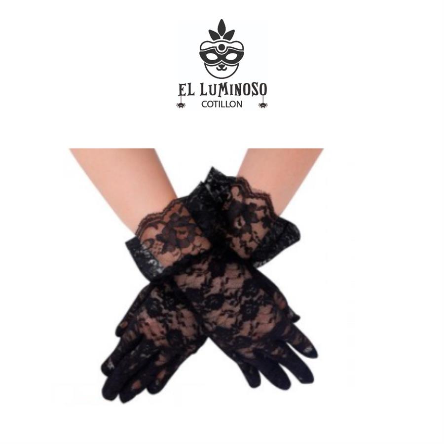 GUANTES ENCAJE NEGROS X2 AC623