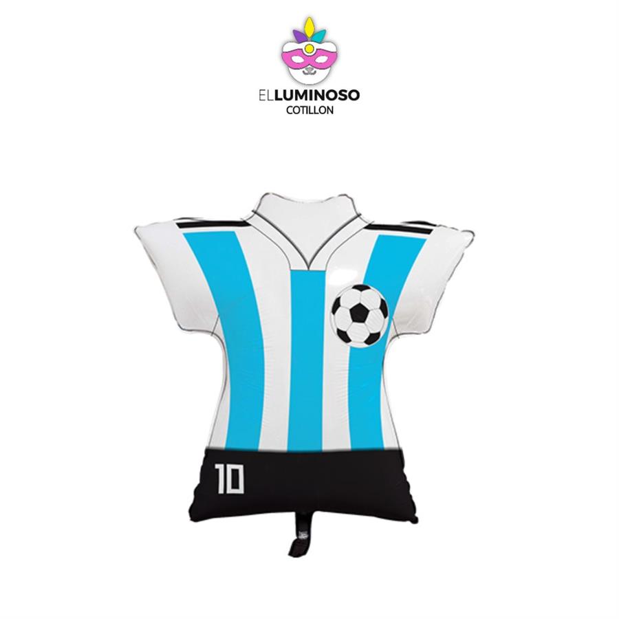 GLOBO CAMISETA FUTBOL CELESTE Y BLANCA