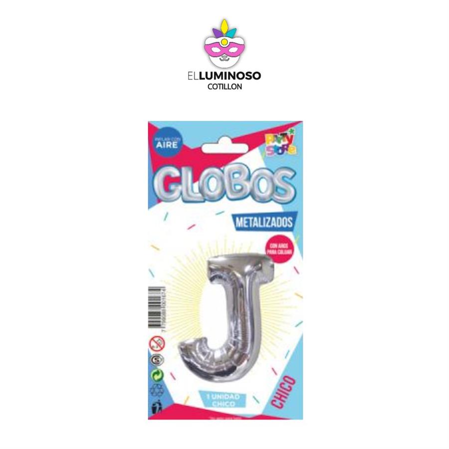 GLOBO CHICO 40CM PLATEADO LETRA J
