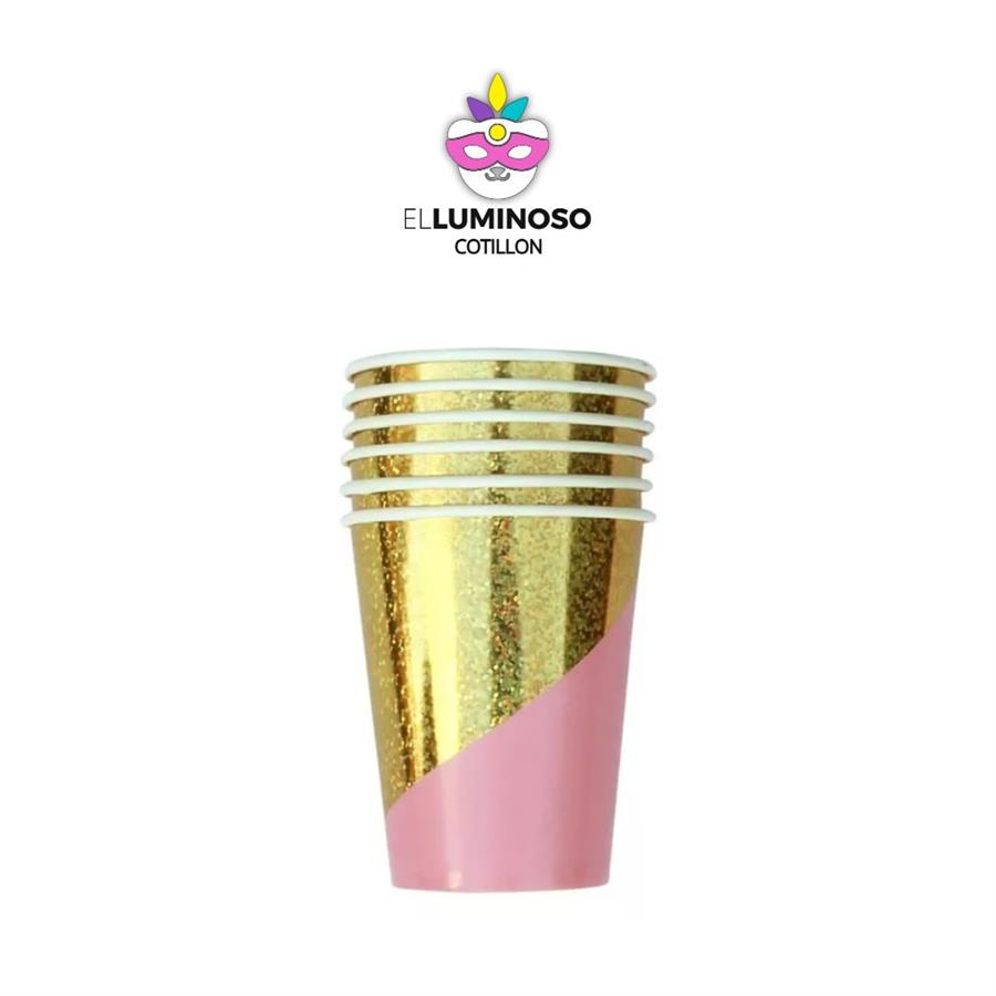 VASO POLIPAPEL CELEBRA ROSA X6 DVA072
