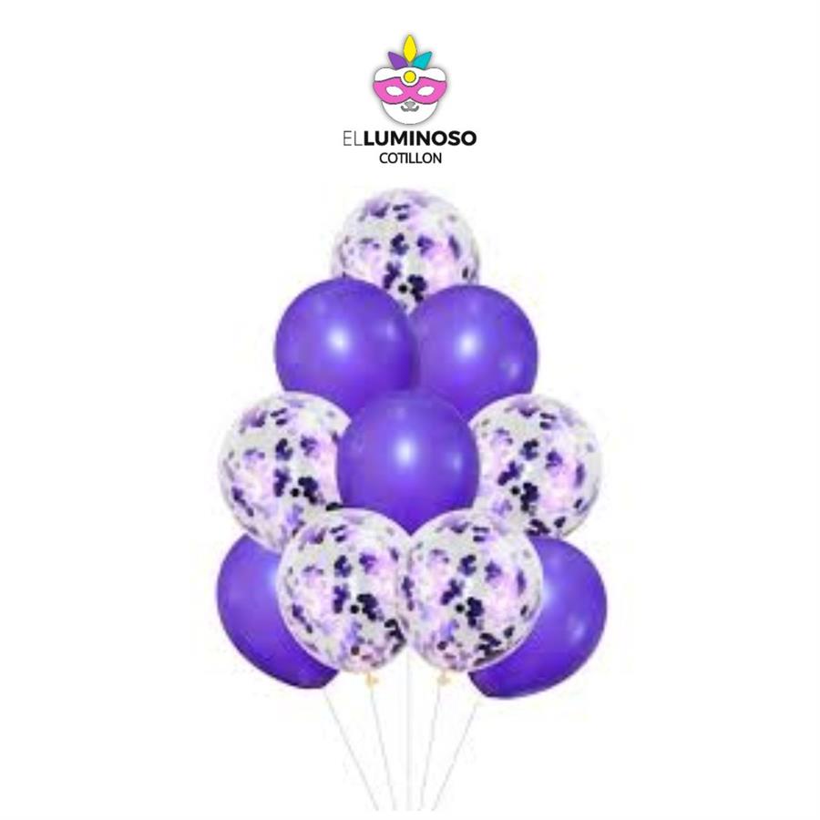 KIT 10 GLOBOS VIOLETA
