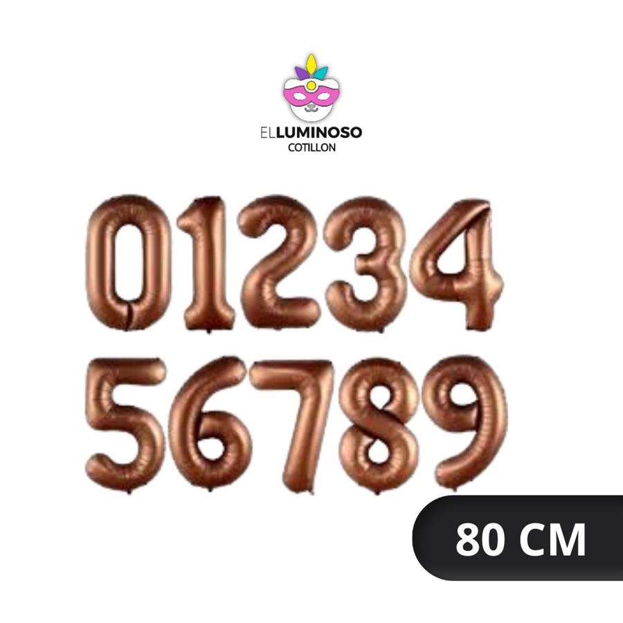 GLOBO NUMERO MEDIANO MARRON 32P 80CM