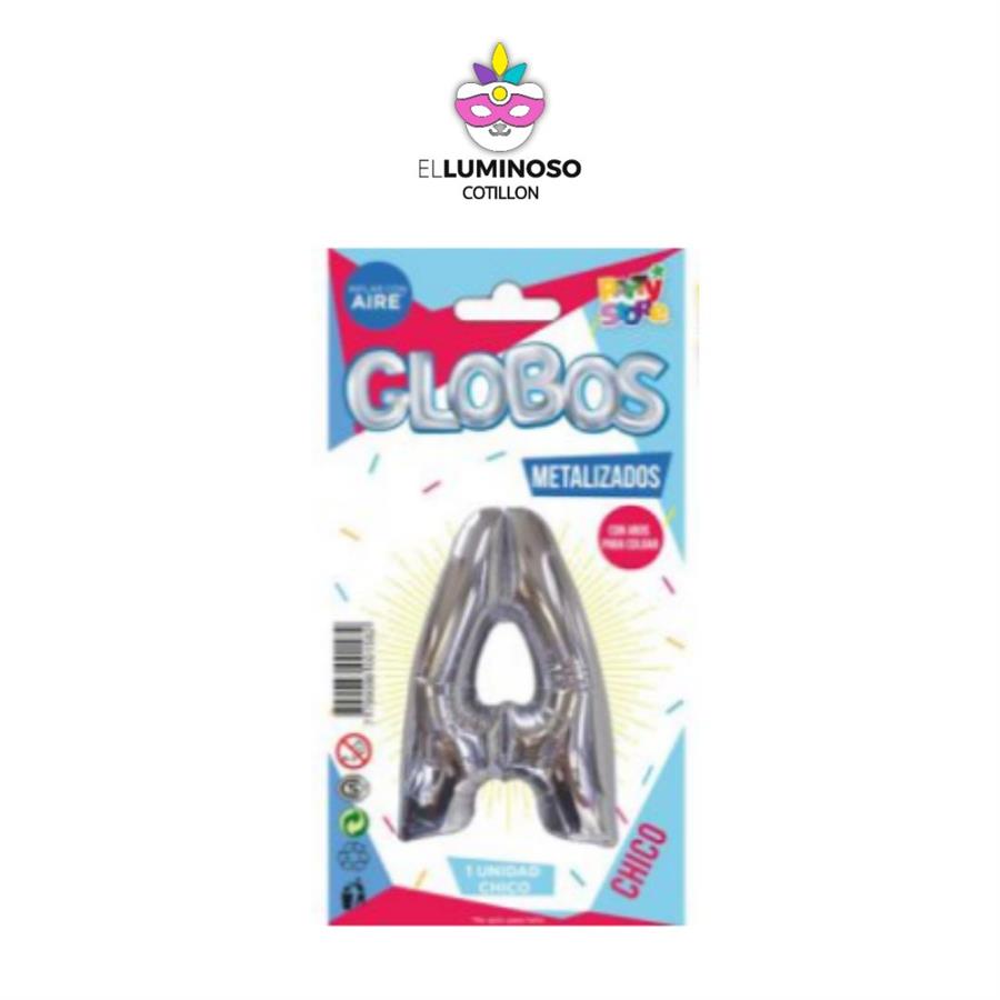 GLOBO CHICO 40CM PLATEADO LETRA A