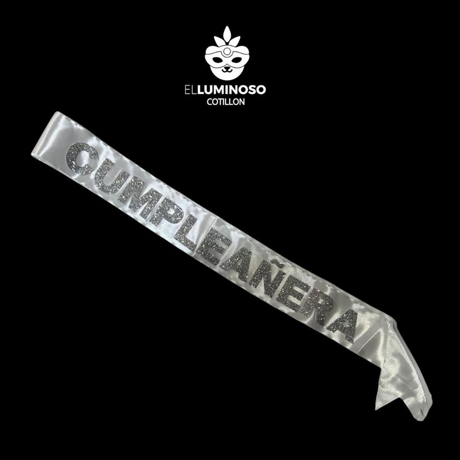 BANDA CUMPLEAÑERA BLANCA