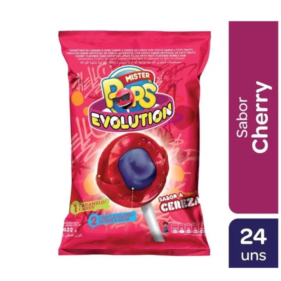 CHUPETIN MR POPS EVOL CEREZA X24