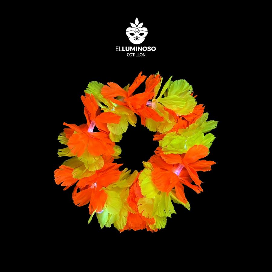 VINCHA SEDA NARANJA AMARILLO LED