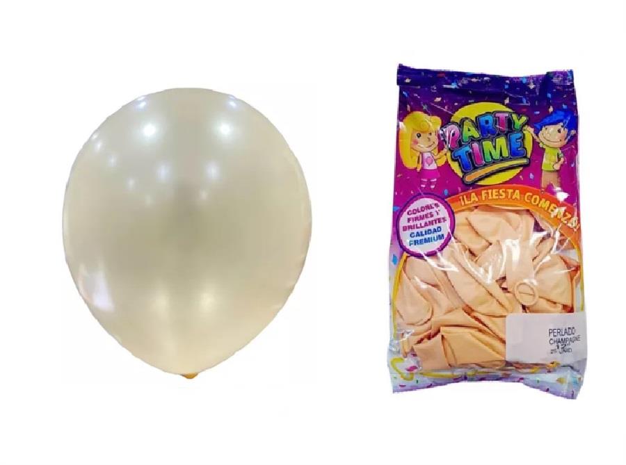 GLOBO 12P PARTY TIME CHAMPAGNE X25