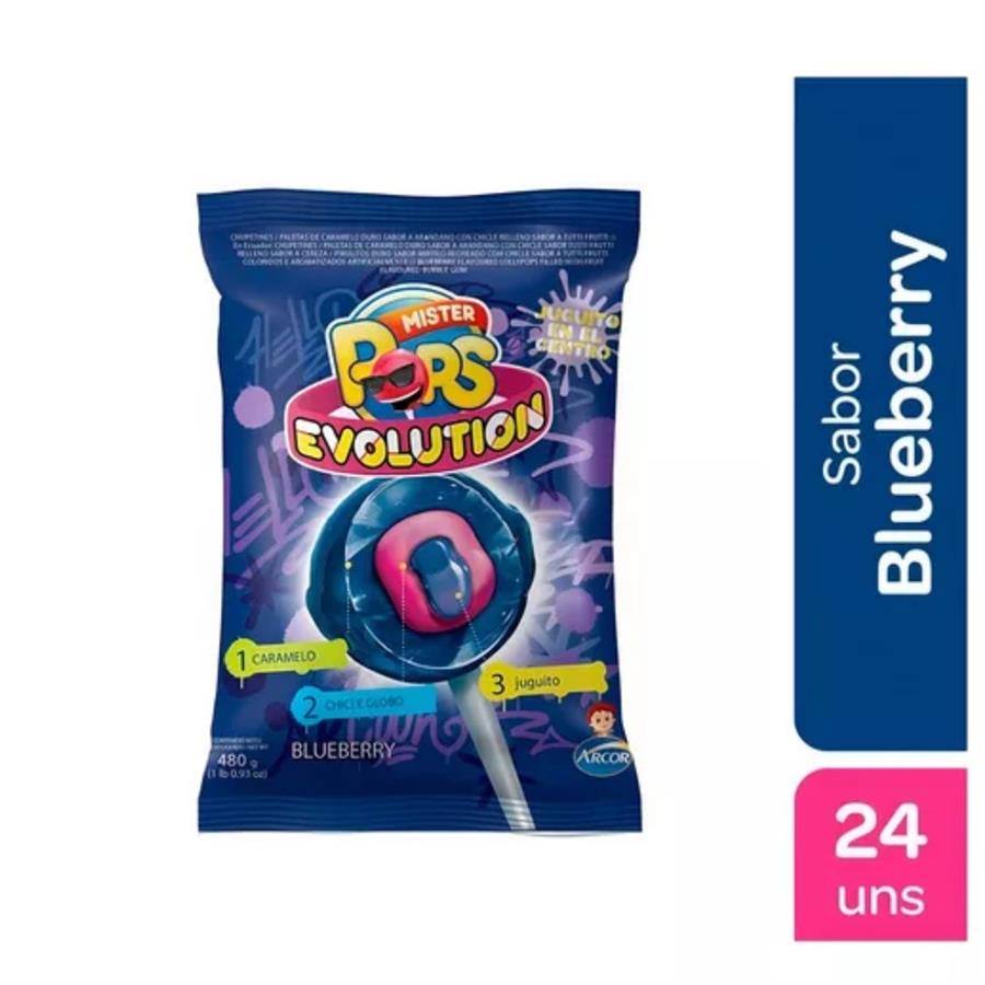 CHUPETIN MR POPS EVOL BLUEBERRY X24