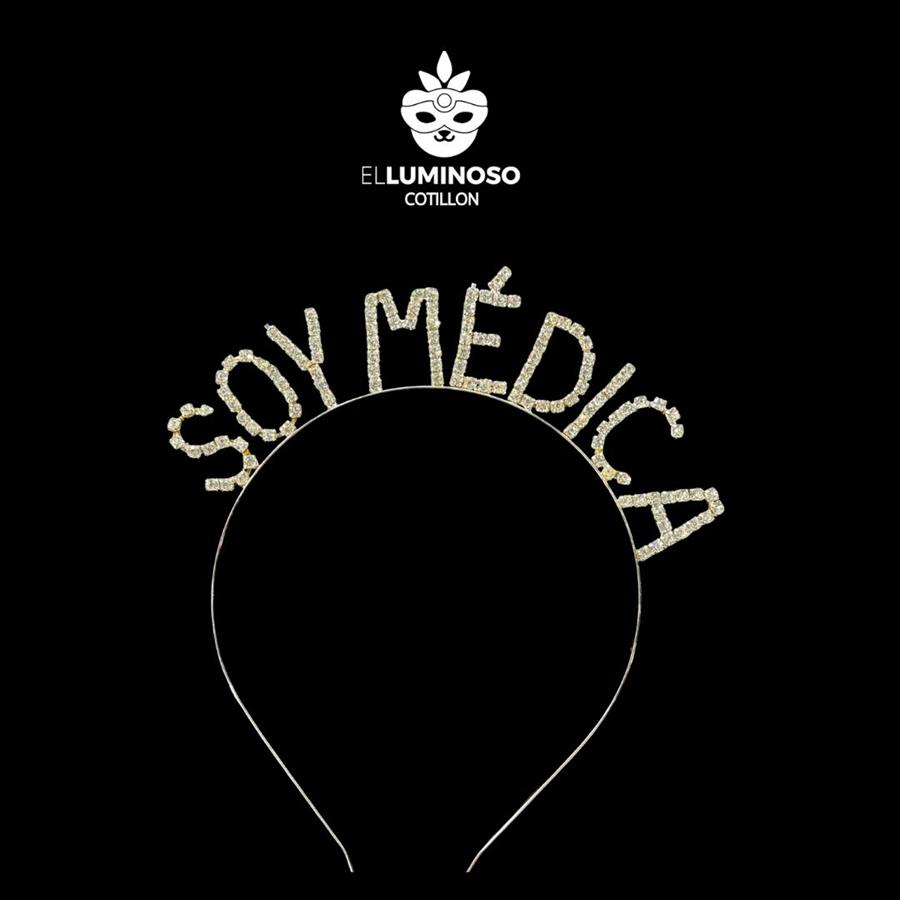 VINCHA STRASS METAL SOY MEDICA