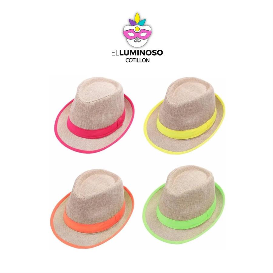 SOMBRERO GUAPO TELA BEIGE C/FLUO X10