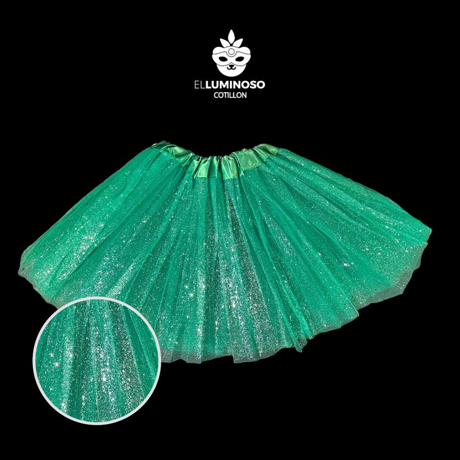 POLLERA TUTU VERDE OSCURO